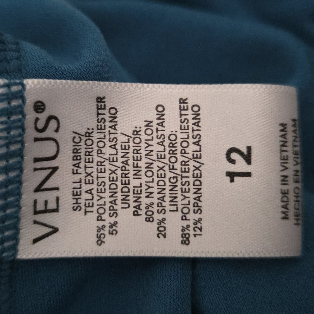 Nwot VENUS TEAL/BLK  ONE PIECE Tie Halter SWIM w/ Sexy BRA Top - Picture 5 of 5